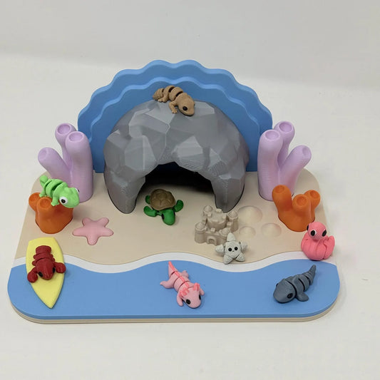 Beach Scene With Sea Creatures