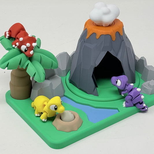 Dino Play Set With Spinning Volcano