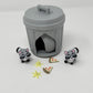 Raccoons With Trashcan