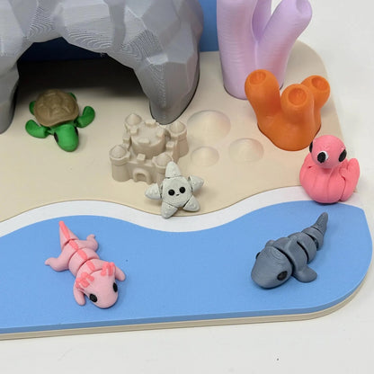 Beach Scene With Sea Creatures