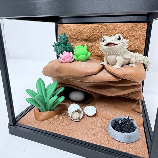 Bearded Dragon Terrarium With Lift Lid And Crackable Egg